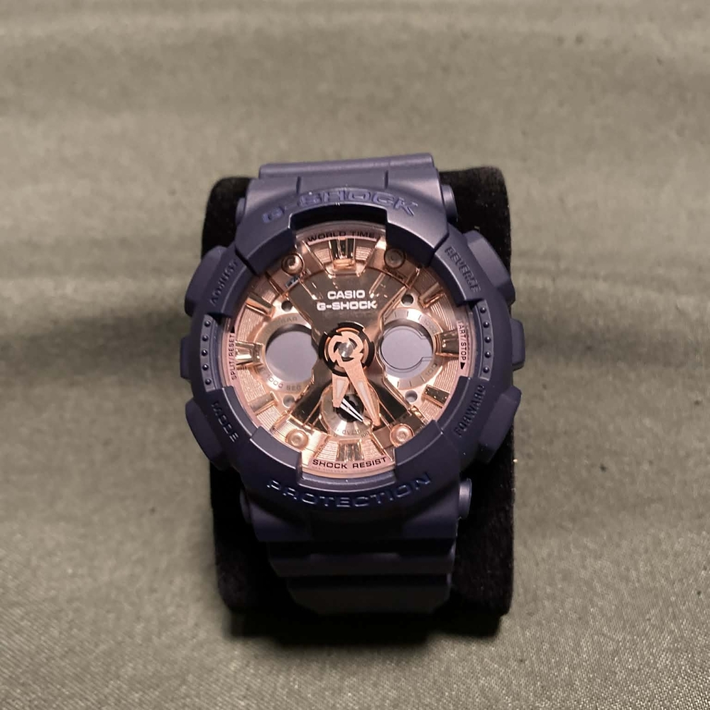 Baby G-Shock Navy and Rose Gold Women's Watch